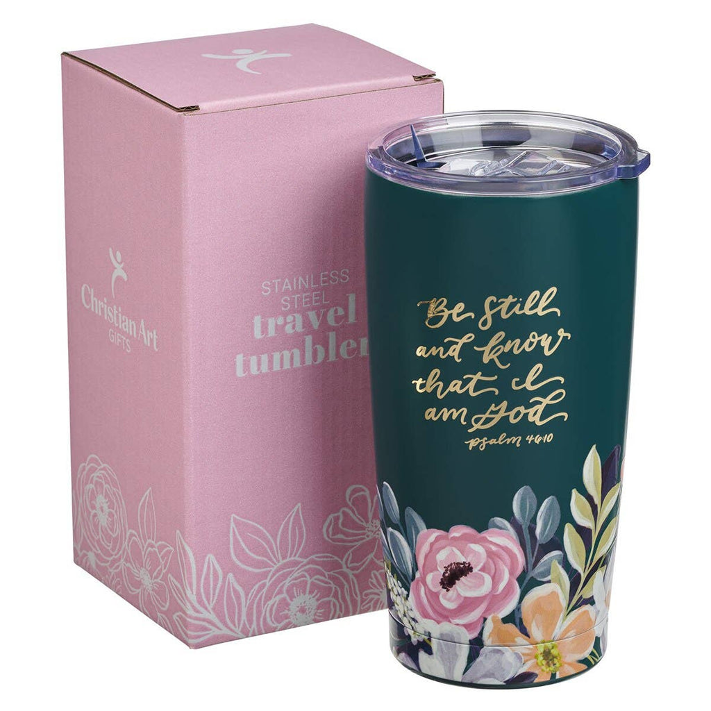 Tumbler SS Blue Be Still Ps. 46:10