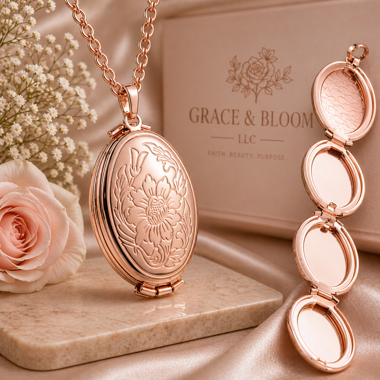 Grace & Bloom Keepsake Photo Locket