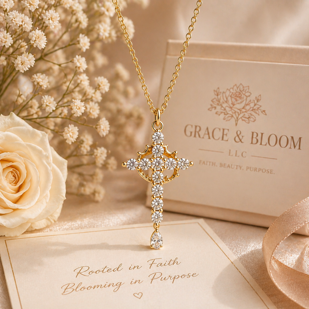 Grace & Bloom Radiant Faith Cross Necklace