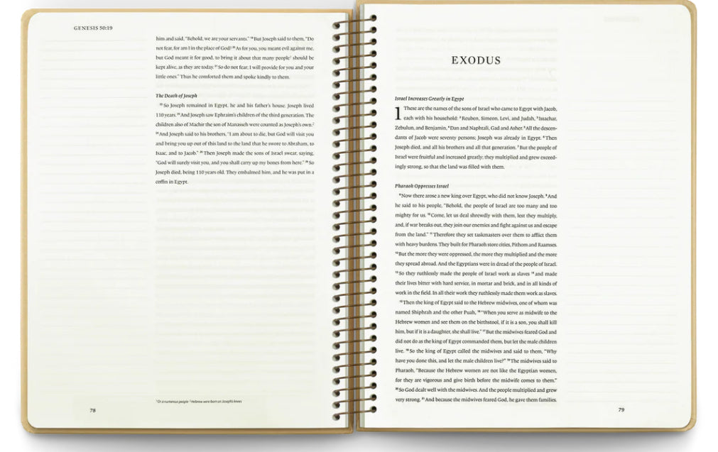 ESV Spiral-Bound Journaling Bible – Pentateuch (Hardcover Edition)