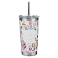 Tumbler w/straw SS Floral Everything Beautiful Ecc. 3:11