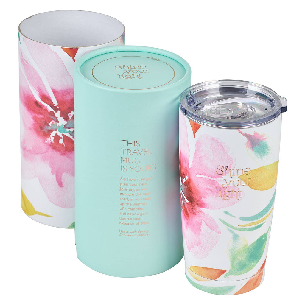 SS Travel Mug Pink Daisies Shine