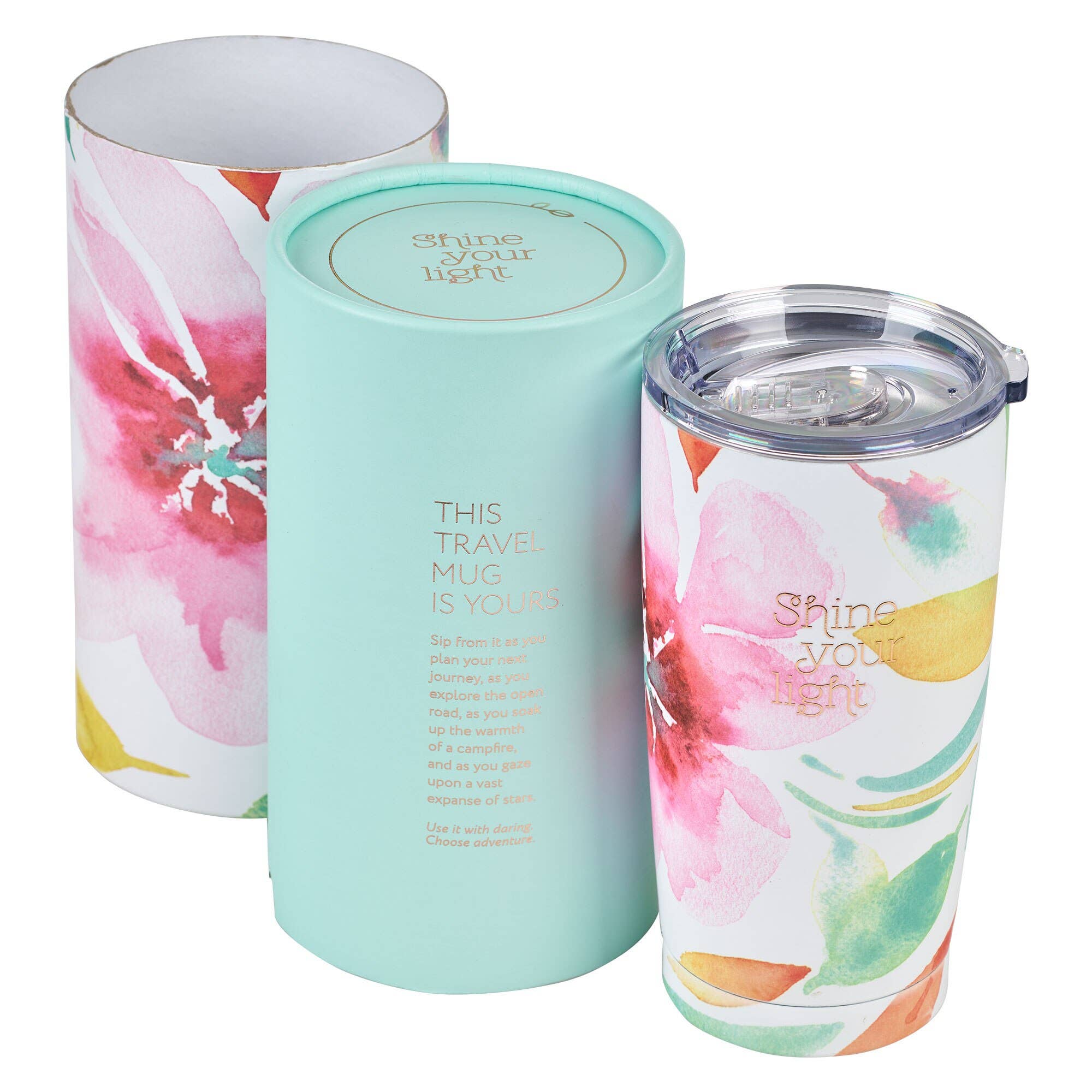 SS Travel Mug Pink Daisies Shine