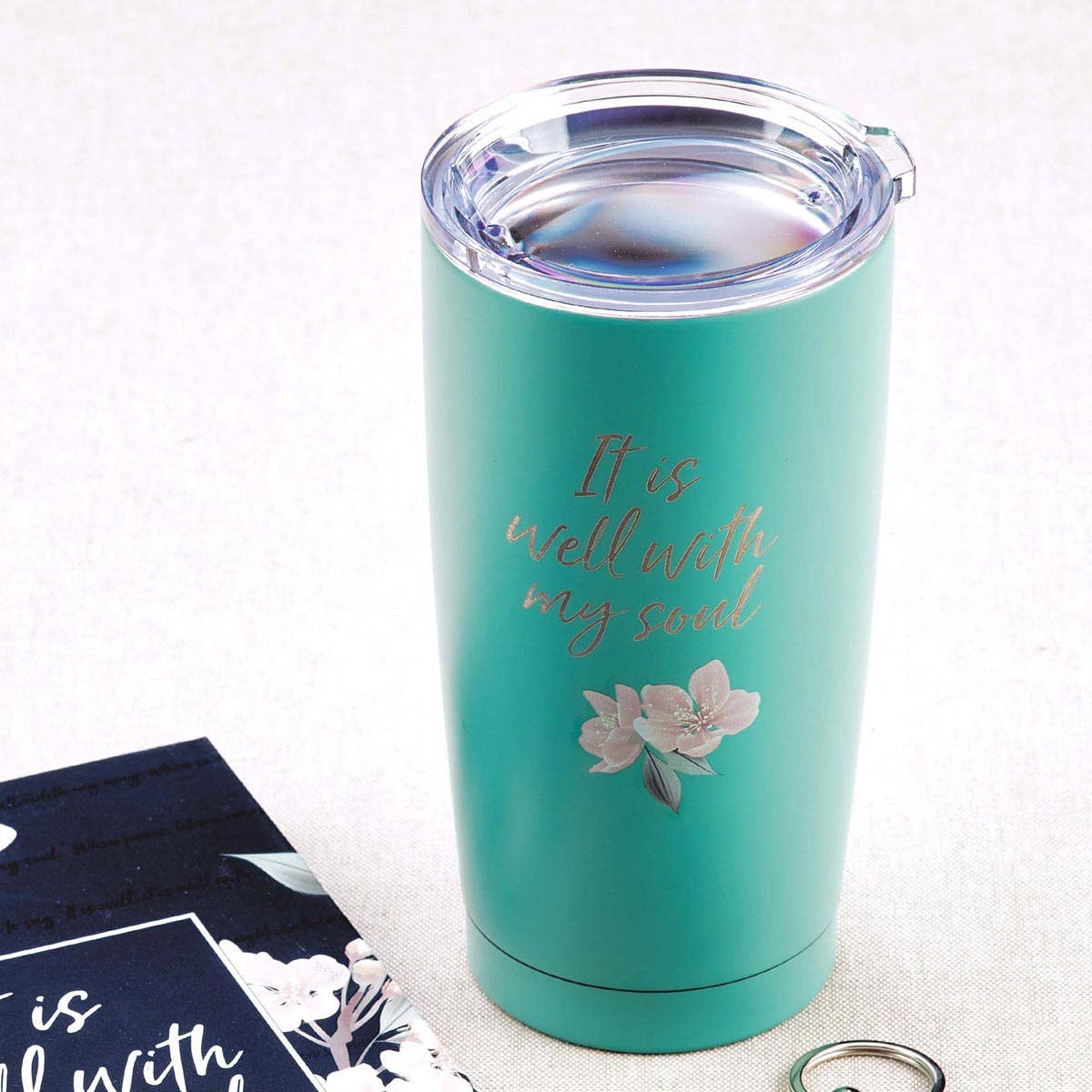 Mug SS Travel Teal It Is Well With My Soul
