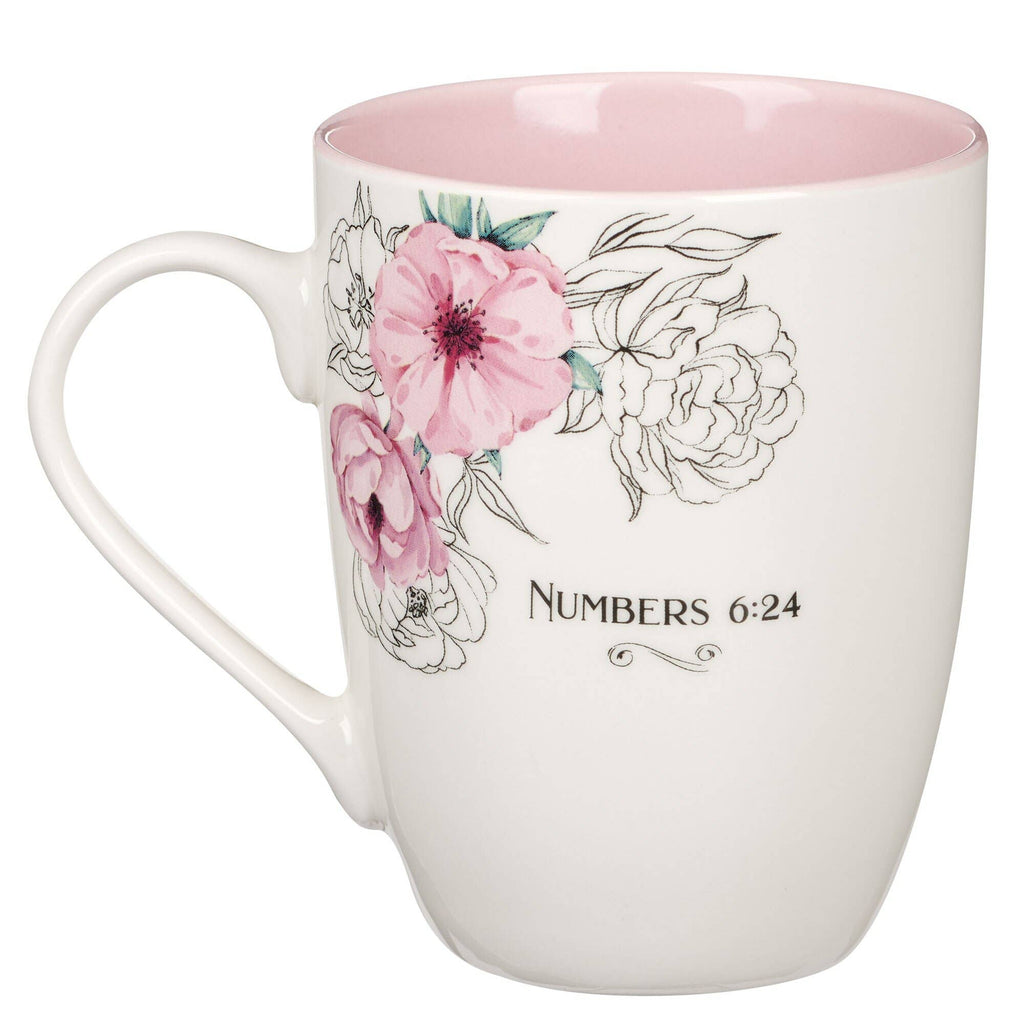 Mug Pink Flower Lord Bless & Keep You Num. 6:24